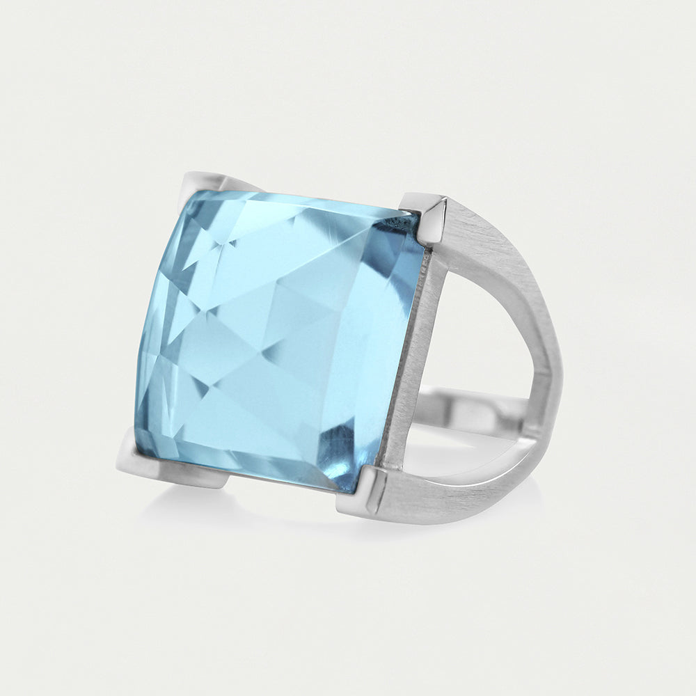 Plaza Ring | Silver Gold Blue Topaz – Dean Davidson