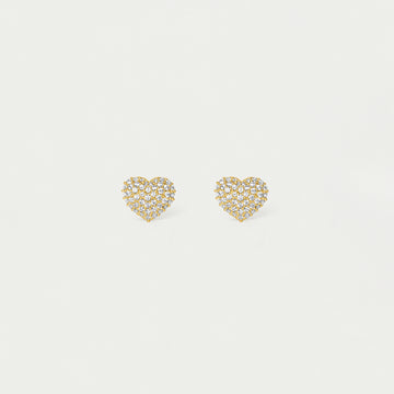 Petit Pavé Heart Studs