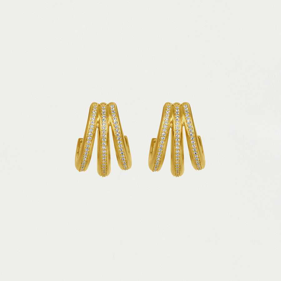 Dauphine Pavé Hoop Earrings