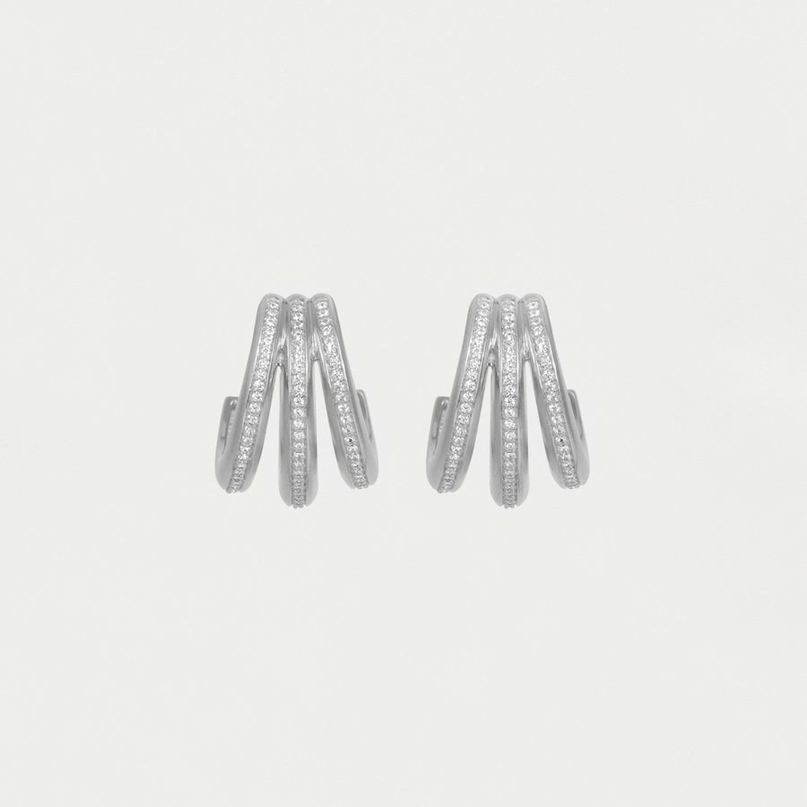 Dauphine Pavé Hoop Earrings