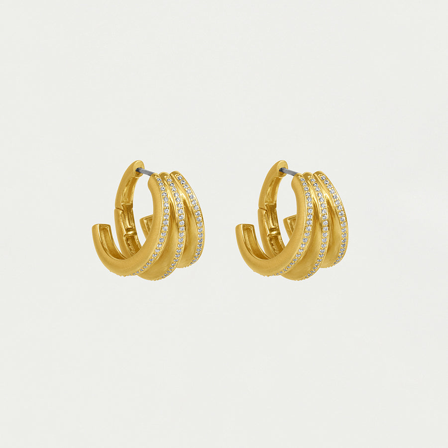 Dauphine Pavé Hoop Earrings