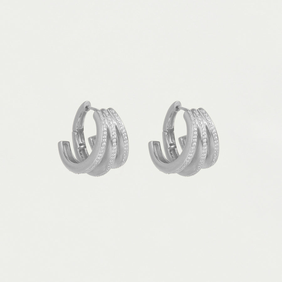 Dauphine Pavé Hoop Earrings