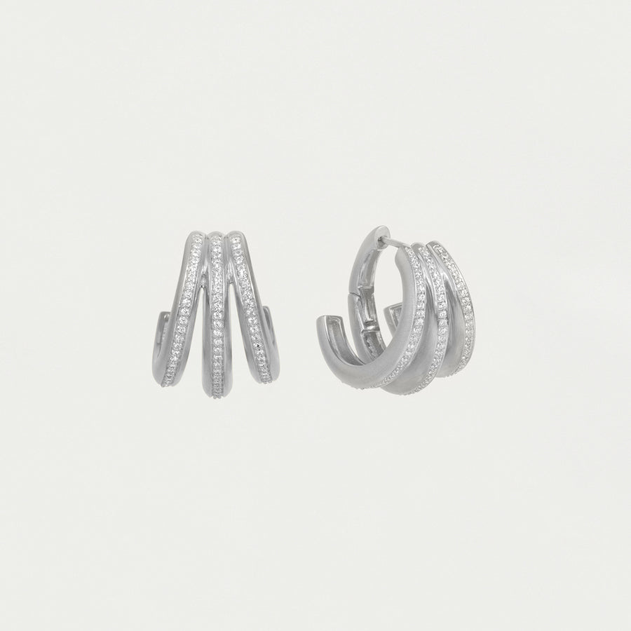 Dauphine Pavé Hoop Earrings