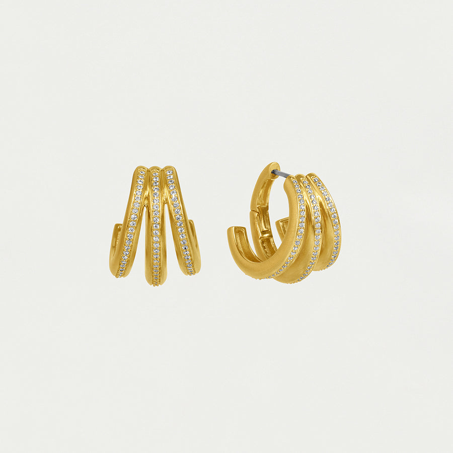 Dauphine Pavé Hoop Earrings