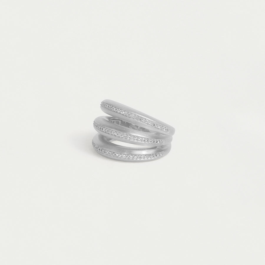 Dauphine Pavé Stacking Ring